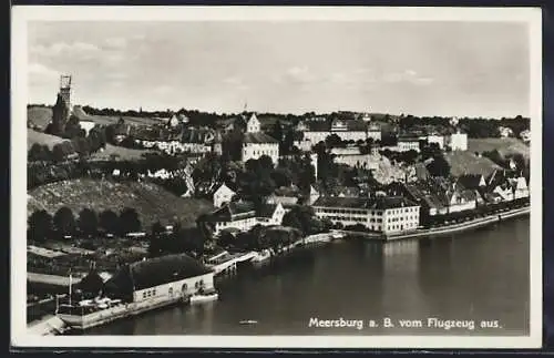 AK Meersburg a. B., Ortsansicht vom Flugzeug aus