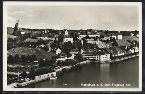 AK Meersburg a. B., Ortsansicht vom Flugzeug aus