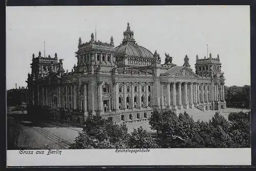 AK Berlin-Tiergarten, Blick auf das Reichstagsgebäude