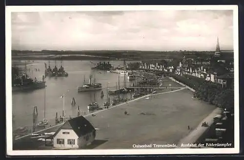 AK Travemünde, Ausfahrt der Bäderdampfer