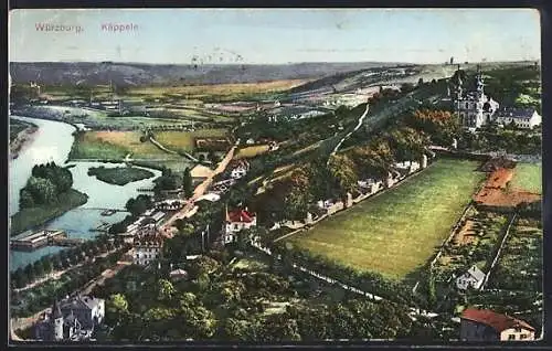 AK Würzburg, Käppele und Blick über den Ort