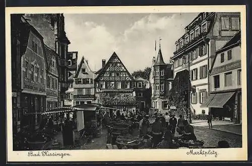 AK Bad Kissingen, Blick in den Marktplatz