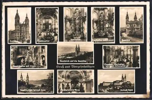 AK Vierzehnheiligen, Basilika, Gnadenaltar, Hochaltar, Schloss Banz