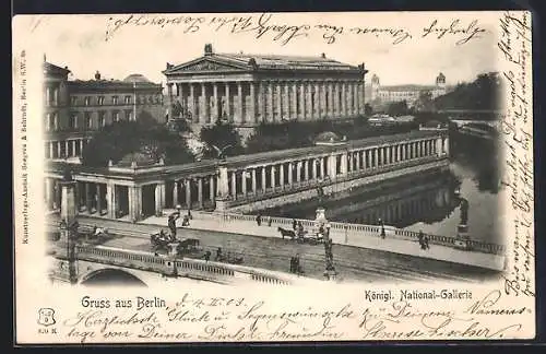 AK Berlin, Königliche National-Galerie mit Brücke