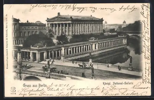 AK Berlin, Königliche National-Galerie mit Brücke