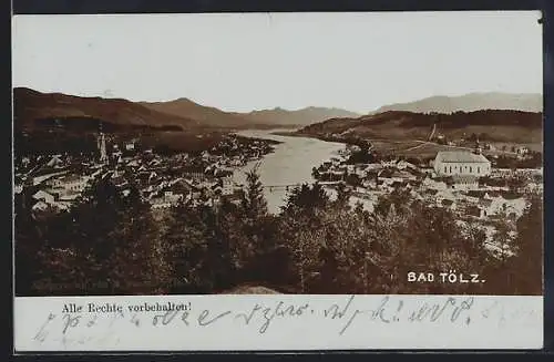 AK Bad Tölz, Panorama mit Isar