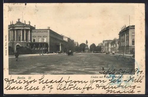 AK Berlin, Linden mit Palais Wilhelm I.