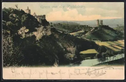 AK Rudelsburg, Blick auf die Burgen