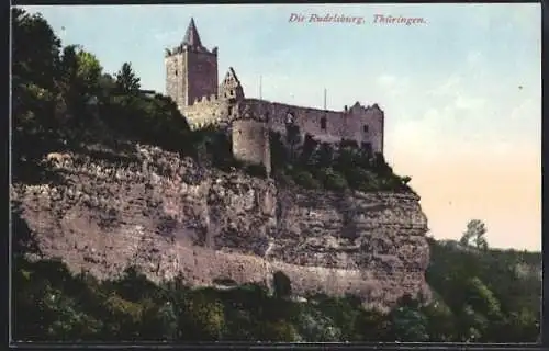 AK Rudelsburg /Thüringen, Blick auf die Rudelsburg
