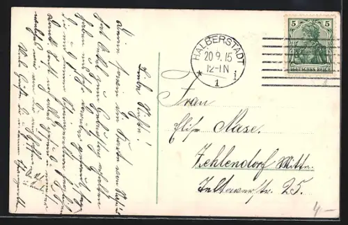 AK Halberstadt, Stadtansicht mit Kirche