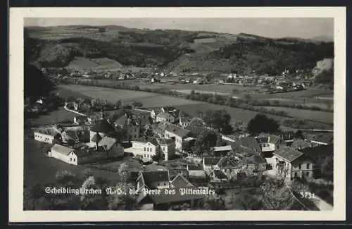 AK Scheiblingkirchen /Pittental, Panorama mit Strassenpartie