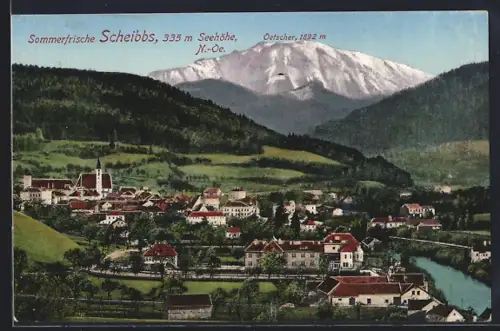 AK Scheibbs /N.-Oe., Teilansicht mit Oetscher