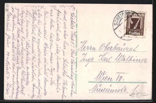 AK Scheibbs /N.-Oe., Teilansicht mit Oetscher