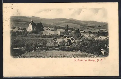 AK Schönau i. Gebirge, Totalansicht aus der Vogelschau