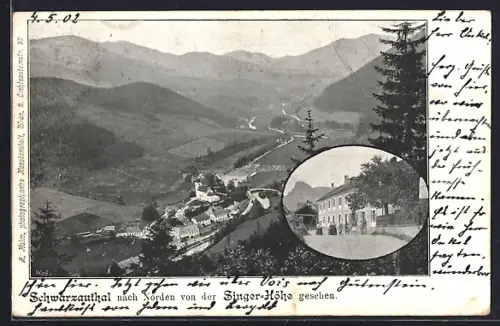 AK Schwarzau im Gebirge, Schwarzauthal und Gasthaus Singer-Höhe