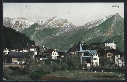 AK Golling, Teilansicht gegen das Tennengebirge