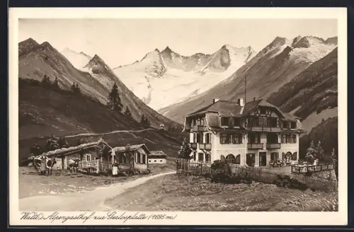 AK Krimml, Waltl`s Alpengasthof zur Gerlosplatte