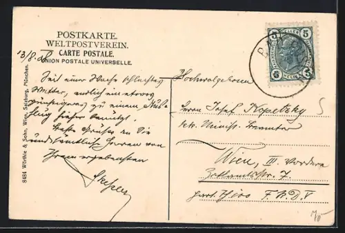 Künstler-AK Bad Fusch i. Pinzgau, Blick zum Ort