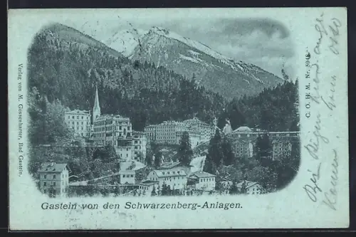 AK Badgastein, Blick von den Schwarzenberg-Anlagen