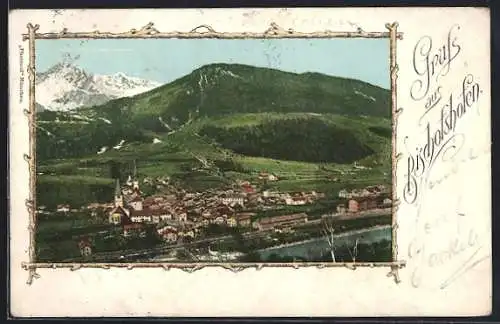 AK Bischofshofen, Ortsansicht mit Bergpanorama