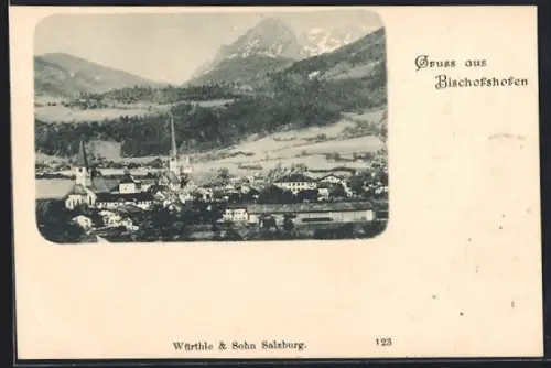 AK Bischofshofen, Ortsansicht aus der Vogelschau