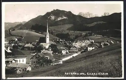 AK Abtenau, Teilansicht mit Kirche und Strassenpartie