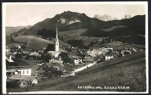 AK Abtenau, Teilansicht mit Kirche und Strassenpartie