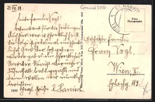 AK Harmannschlag, Blick zur Kirche des Ortes