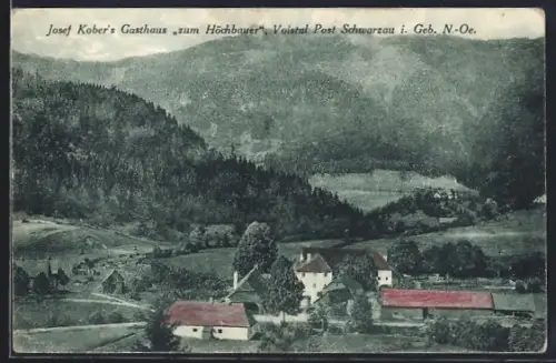 AK Schwarzau-Voistal, Blick auf Josef Kobers Gasthaus zum Höchbauer