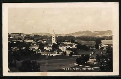 AK Zell bei Zellhof, Panorama mit Kirche