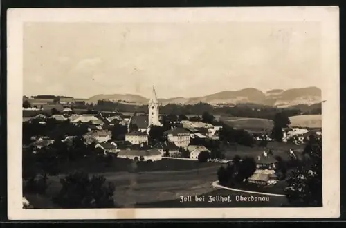 AK Zell bei Zellhof, Panorama mit Kirche