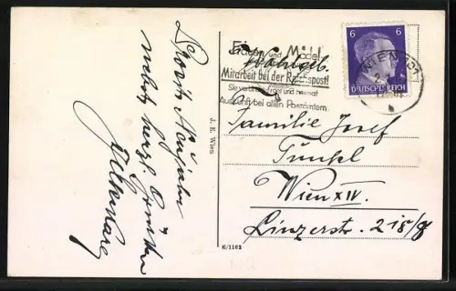 AK Bruck a. d. Leitha, Panorama mit Kirchturm