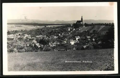 AK Würflach, Ortsansicht aus der Vogelschau