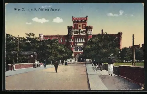 AK Wien, K. u. K. Artillerie-Arsenal mit Strassenpartie