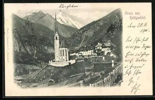 AK Heiligenblut, Panorama mit Kirche
