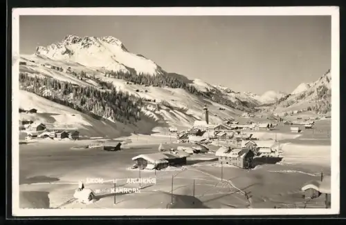 AK Lech a. Arlberg, Teilansicht mit Karhorn im Schnee