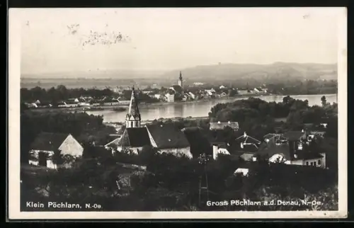 AK Pöchlarn /Donau, Panorama mit Klein-Pöchlarn