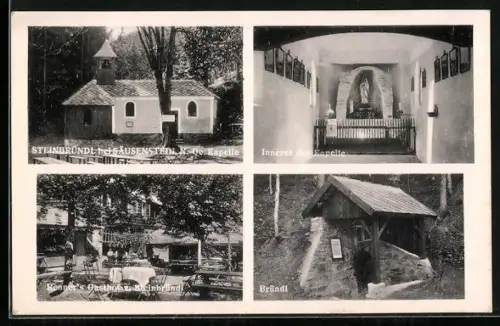 AK Krummnussbaum, Steinbründl, Kapelle, Inneres der Kapelle, Gasthof zum Steinbründl, Bründl
