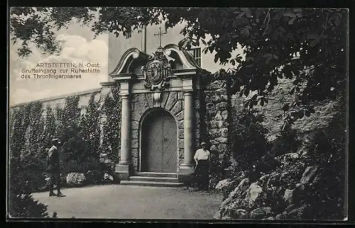 AK Artstetten /N.-Oest., Grufteingang zur Ruhestätte des Thronfolgerpaares