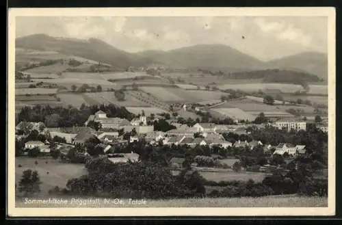 AK Pöggstall /N.-Oe., Totalansicht mit Bergpanorama