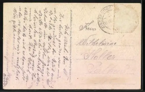 AK Waidhofen a. d. Taya, Uferpartie mit Kirche