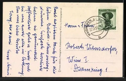 AK Waidhofen an der Thaya, Teilansicht mit Strassenpartie