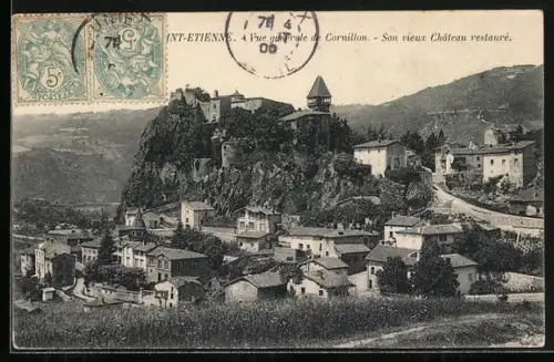 AK Saint-Étienne, Vue générale de Corillon, Son vieux Château restauré