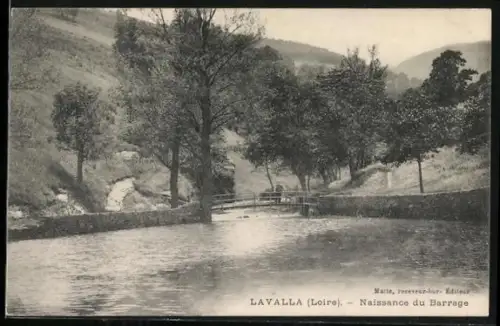 AK Lavalla /Loire, Naissance du Barrage