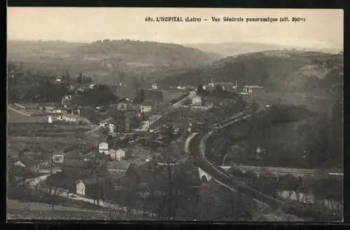AK L`Hôpital /Loire, Vue générale panoramique