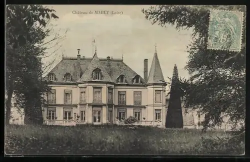 AK Mably /Loire, Château de Mably entouré de jardins et d`arbres majestueux