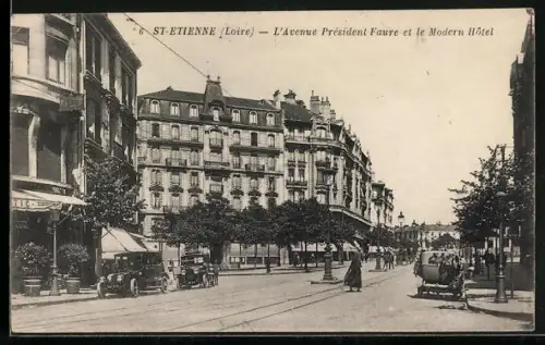 AK St-Étienne /Loire, L`avenue Président Faure et le Modern Hôtel