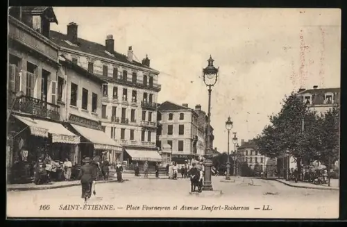 AK Saint-Étienne, Place Fourneyron et Avenue Denfert-Rochereau