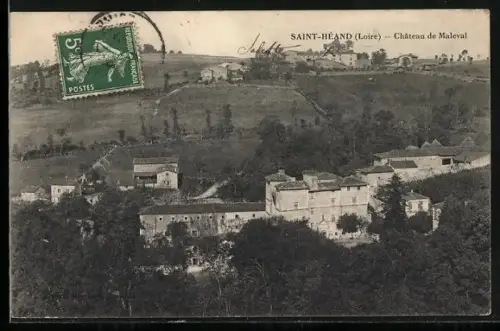 AK Saint-Héand /Loire, Château de Maleval dans un paysage rural