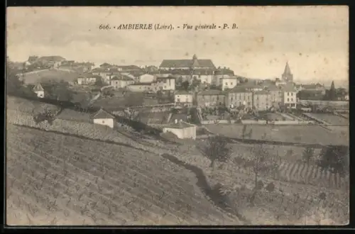 AK Ambierle /Loire, Vue générale du village et des vignobles environnants